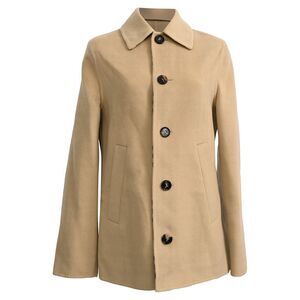Burberry Single-Breasted Jacket in Beige Wool